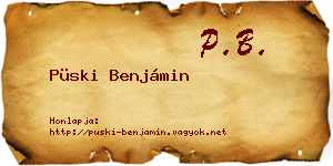 Püski Benjámin névjegykártya